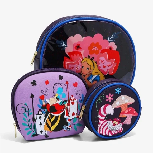 Bags Disney Alice In Wonderland Floral Cosmetic Bag Set Poshmark